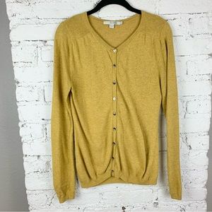 Boden Mustard Cashmere Cotton Viscose Yellow Button Down Cardigan 6